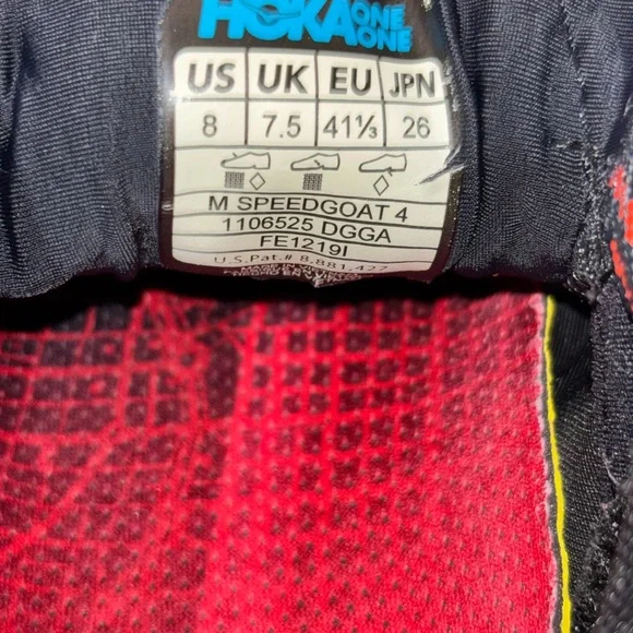 Hoka One One Speedgoat 4 trail running shoes Mens SZ 8 - Picture 12 of 14